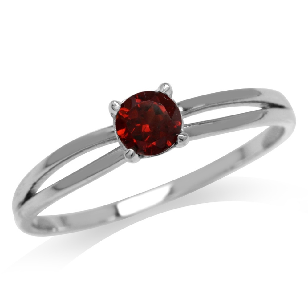 Your Choice WGP .925 Silver Peridot-OR-Garnet Ring - Picture 2 of 8